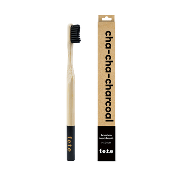 f.e.t.e | 'Cha-Cha-Charcoal' Adult's Medium Bamboo Toothbrush